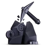 Icon of the bitcoin and ETH mining, Background is transparent