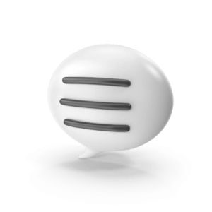 Chat Bubble With Text Icon 3D shape and transparent background