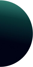 A half circle with black and dark green color gradient